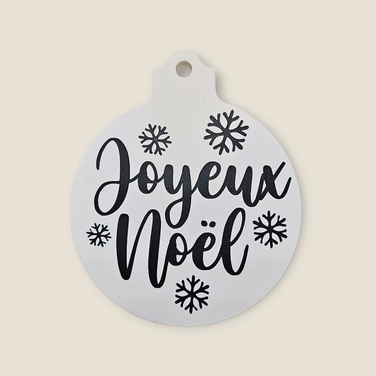 Boule de Noël en Plâtre "Joyeux Noël" - Décoration Artisanale