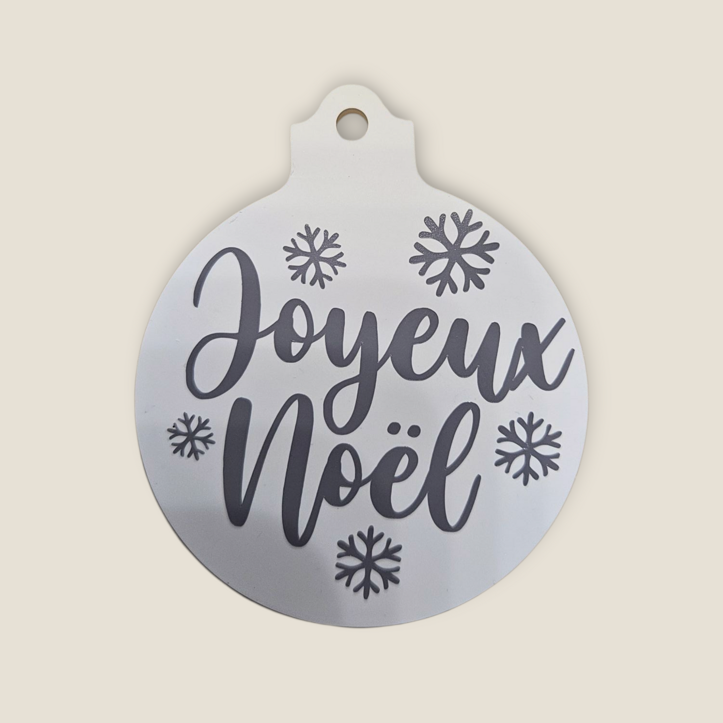 Boule de Noël en Plâtre "Joyeux Noël" - Décoration Artisanale