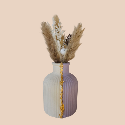 Vase bicolore strié - Pièces Artisanale unique !