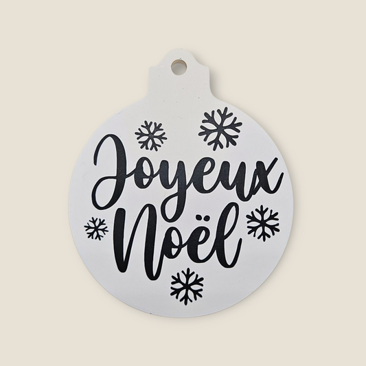 Boule de Noël en Plâtre "Joyeux Noël" - Décoration Artisanale